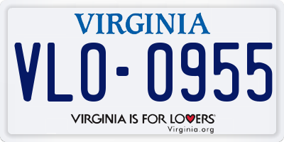 VA license plate VLO0955