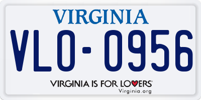 VA license plate VLO0956