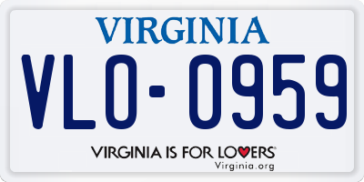 VA license plate VLO0959