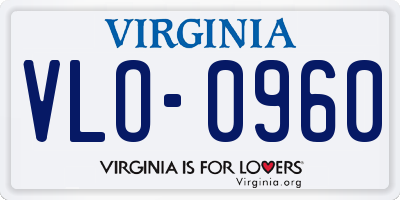 VA license plate VLO0960