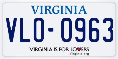 VA license plate VLO0963