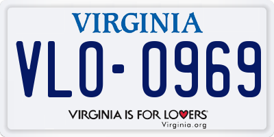 VA license plate VLO0969