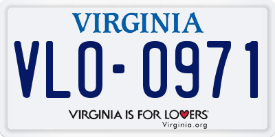 VA license plate VLO0971