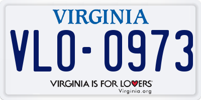 VA license plate VLO0973