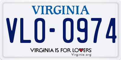 VA license plate VLO0974