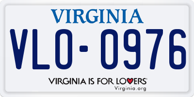 VA license plate VLO0976