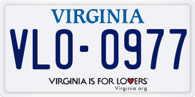 VA license plate VLO0977