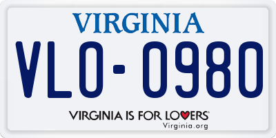 VA license plate VLO0980