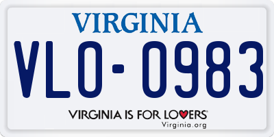 VA license plate VLO0983