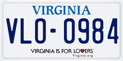 VA license plate VLO0984