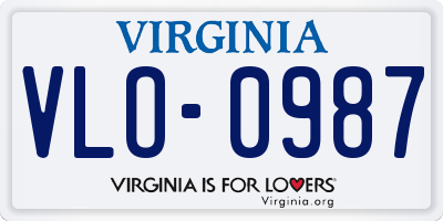 VA license plate VLO0987