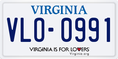 VA license plate VLO0991