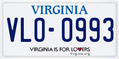 VA license plate VLO0993