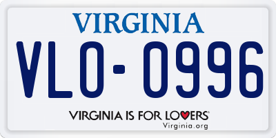 VA license plate VLO0996