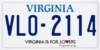 VA license plate VLO2114