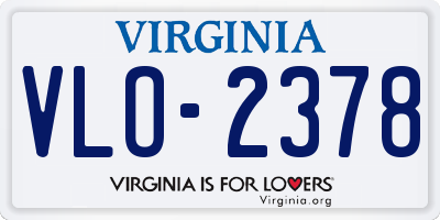 VA license plate VLO2378