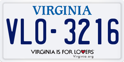 VA license plate VLO3216