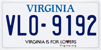 VA license plate VLO9192
