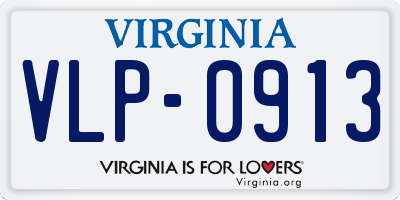 VA license plate VLP0913