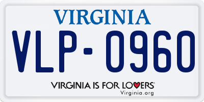 VA license plate VLP0960