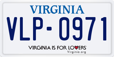 VA license plate VLP0971