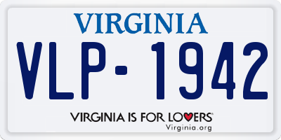 VA license plate VLP1942