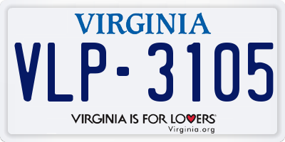 VA license plate VLP3105