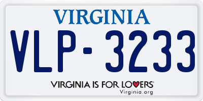 VA license plate VLP3233