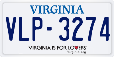 VA license plate VLP3274