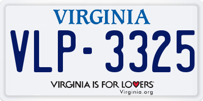 VA license plate VLP3325