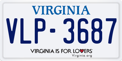 VA license plate VLP3687