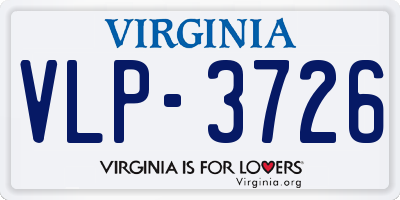 VA license plate VLP3726