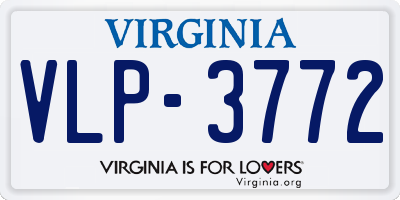 VA license plate VLP3772