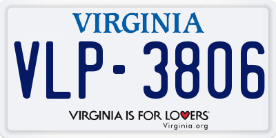 VA license plate VLP3806