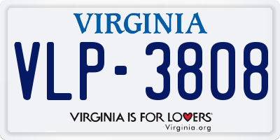 VA license plate VLP3808