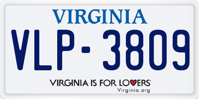 VA license plate VLP3809