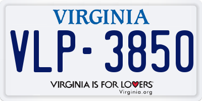 VA license plate VLP3850