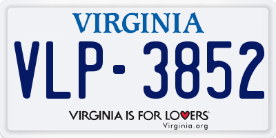 VA license plate VLP3852