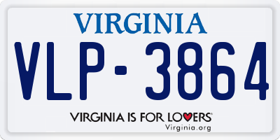 VA license plate VLP3864