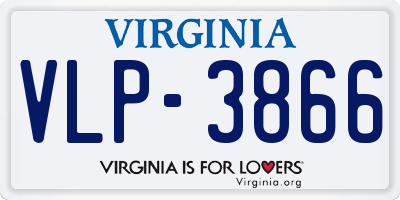 VA license plate VLP3866