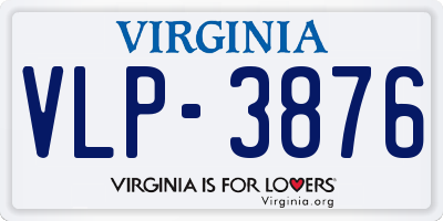 VA license plate VLP3876