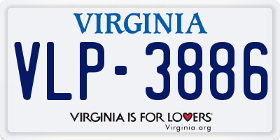 VA license plate VLP3886