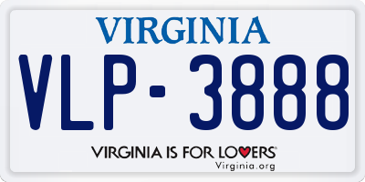 VA license plate VLP3888