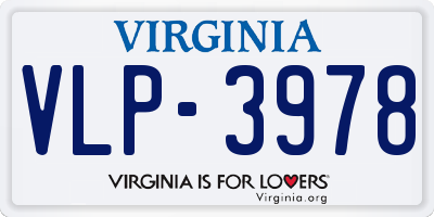 VA license plate VLP3978