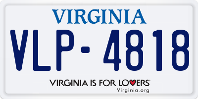 VA license plate VLP4818