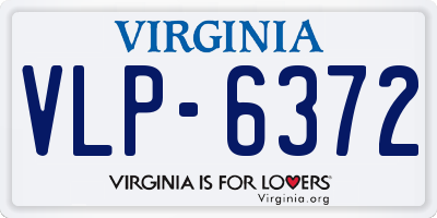 VA license plate VLP6372