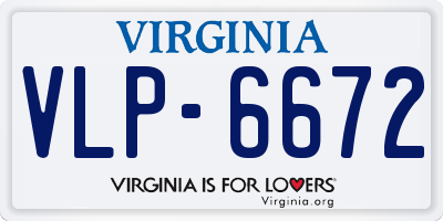 VA license plate VLP6672