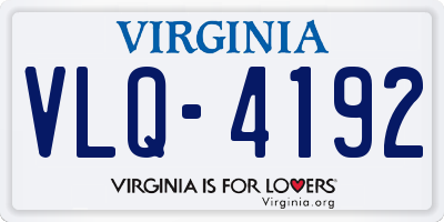 VA license plate VLQ4192