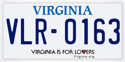 VA license plate VLR0163