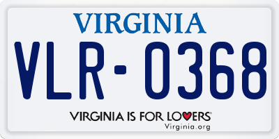 VA license plate VLR0368